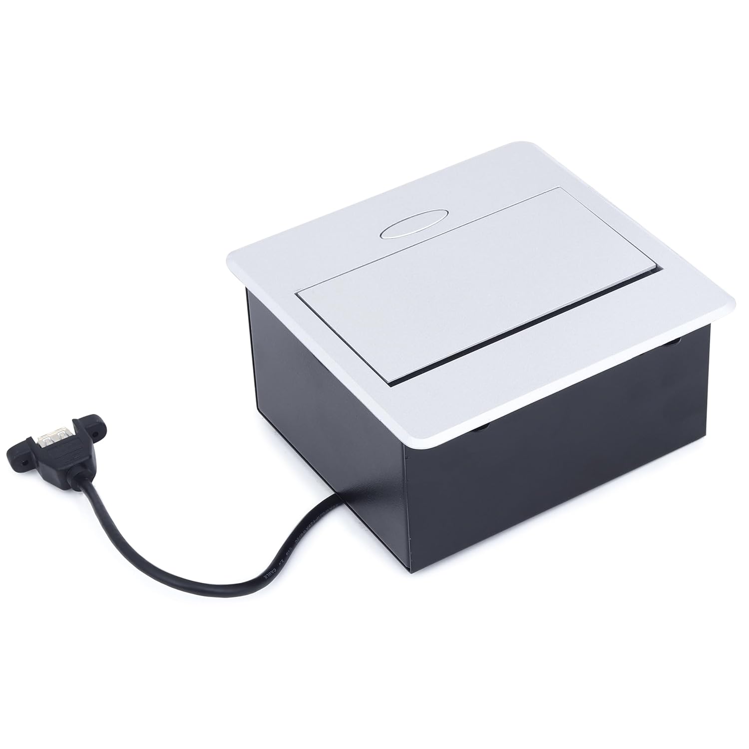 BOXNUBE Hydraulic Pop UP Box Cable Cubby Square Extension Board with 1 x Universal Power Sockets, 1 x Ethernet/LAN, 1 x USB Type A Ports