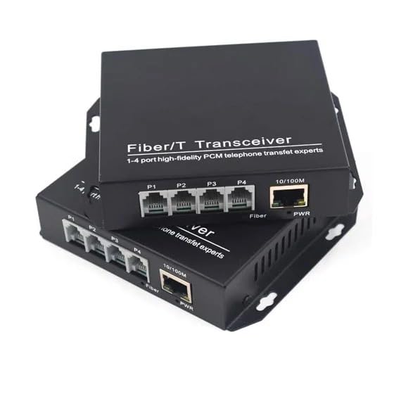 BOXNUBE RJ11 Telephone Line + Ethernet Fiber Extender 4 Channel/Pair 4P Fiber Optic Converter RJ11 to Fiber Box