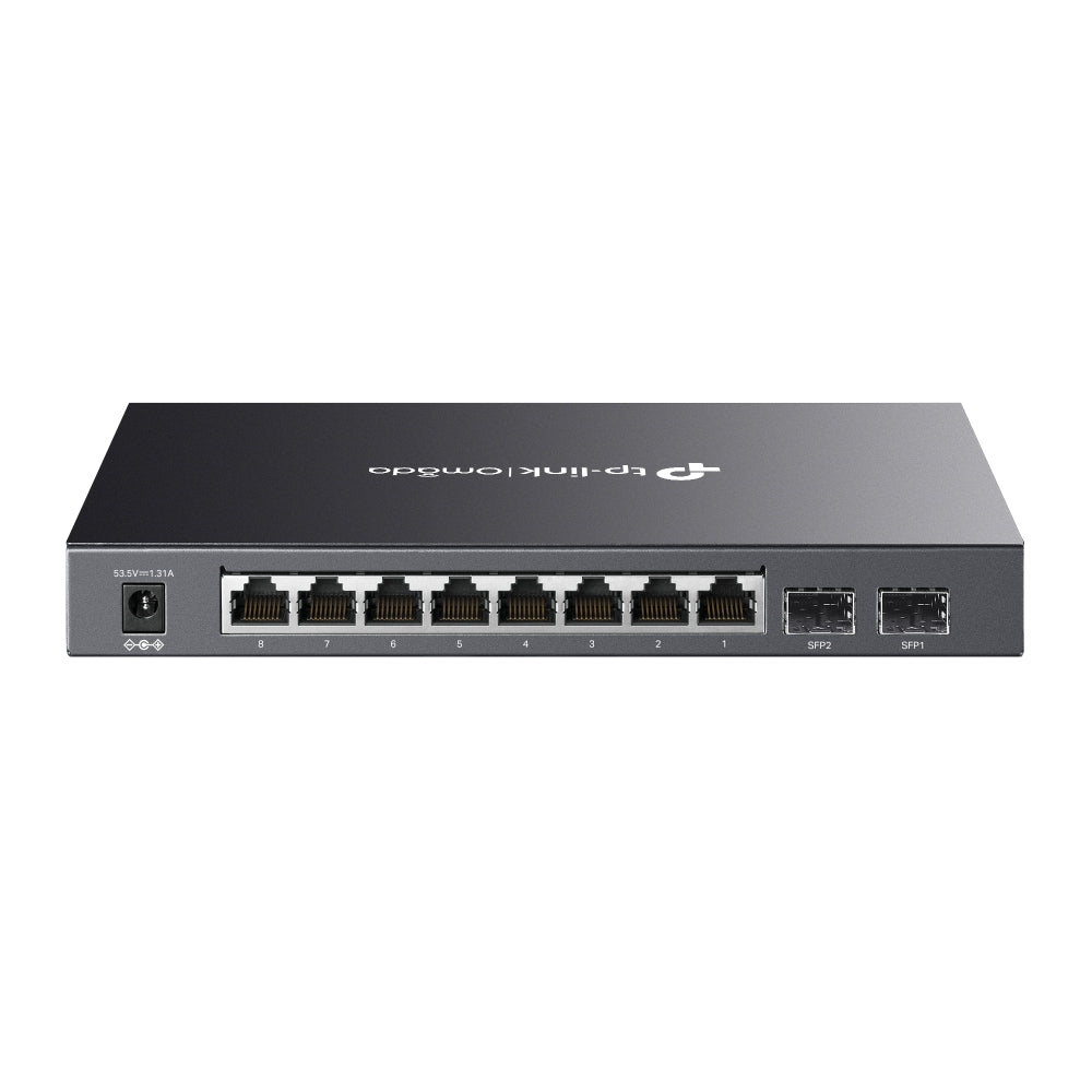 TP-Link SG2210P 10-Port Gigabit Desktop Switch with 8-Port PoE+, 2 x Gigabit SFP Uplink Uplink Ports | 58W PoE Budget
