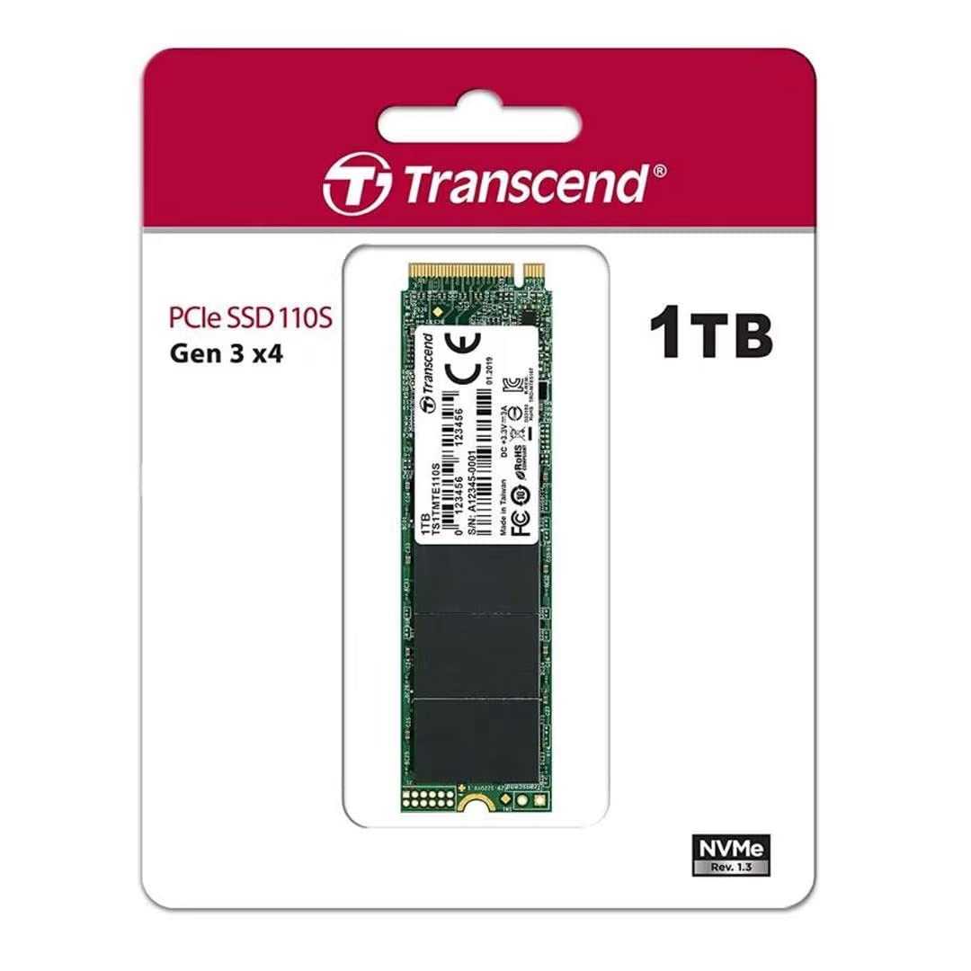 Transcend 110S NVMe PCIe Gen3 x4 Internal SSD M.2 2280 | Sequential Read/Write Up to 2,500/1,700 MB/s | 256GB/512GB/1TB/2TB