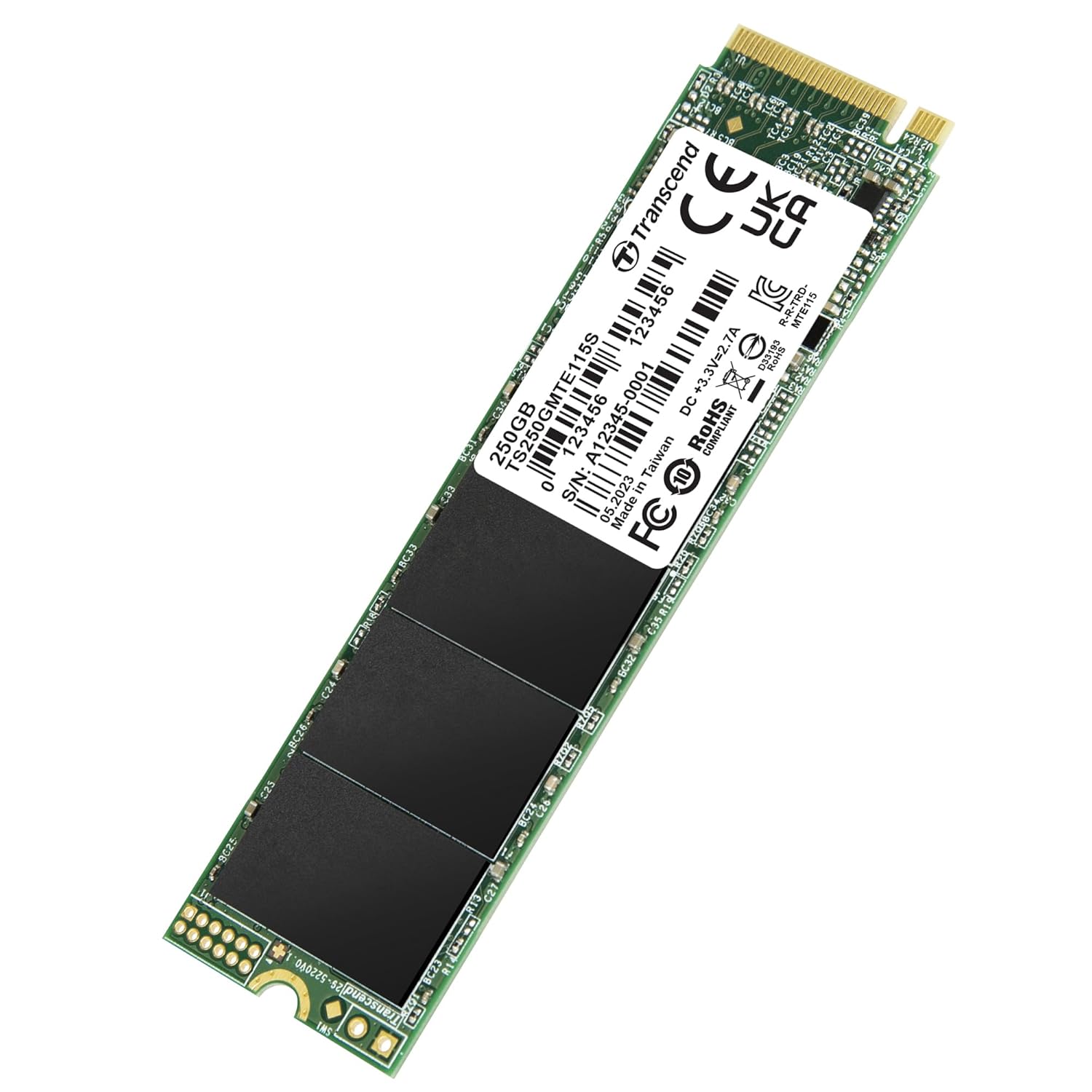 Transcend 115S M.2 NVME SSD 2280 PCIe Gen3x4 3D NAND Flash | Sequential Read Speed Upto 3200 MB/s