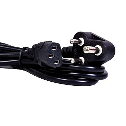 BOXNUBE 16A Heavy Duty Copper Desktop Power Cord - Indian Power Plug to IEC C13 Socket 250v Black