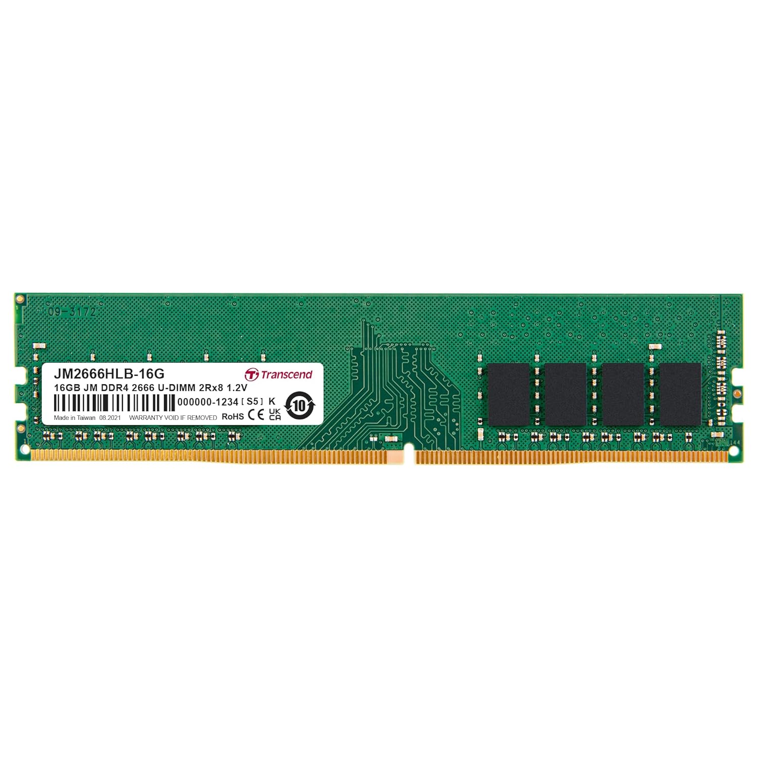 Transcend JetRam Memory DDR4 2666MHz U-DIMM Desktop RAM | 2Rx8, CL19, 1.2V | 16GB, 32GB