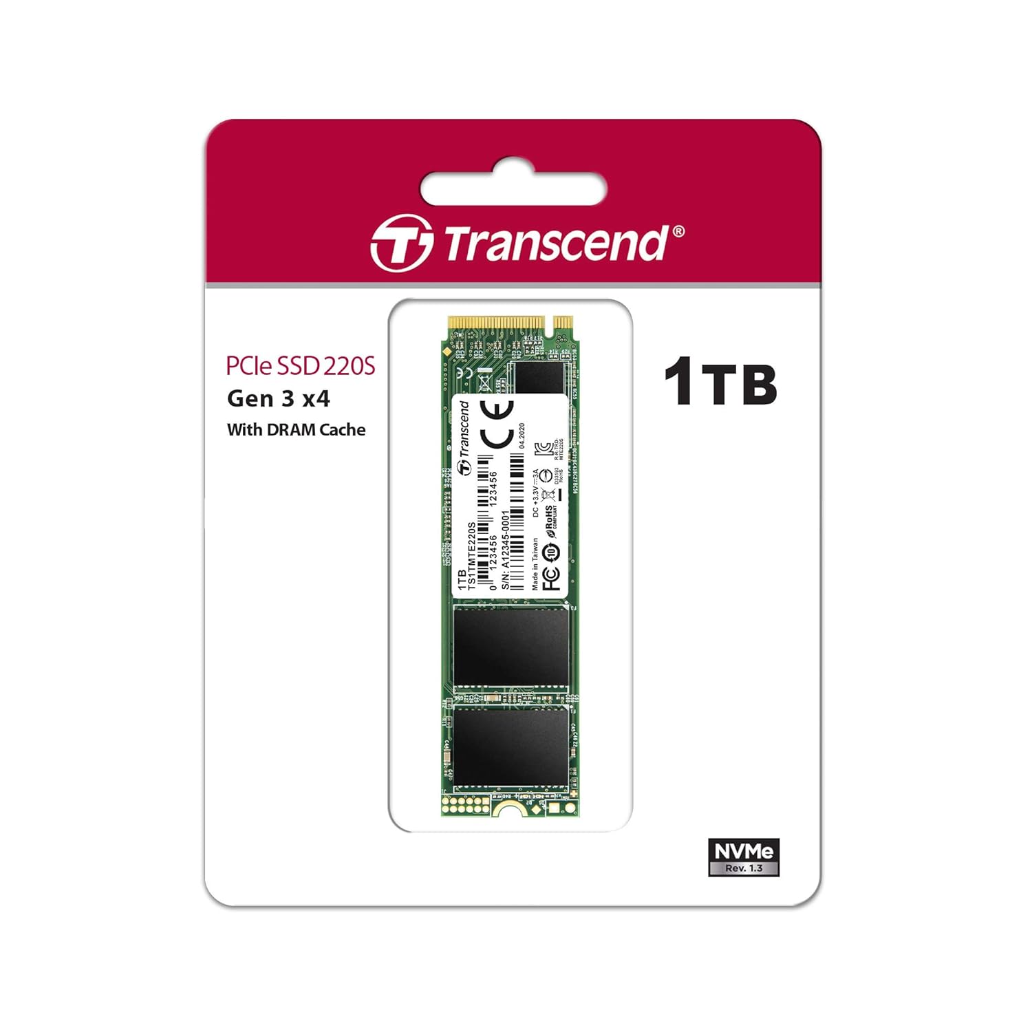 Transcend 220S M.2 NVME SSD 2280 PCIe Gen3x4 3D NAND Flash DRAM Cache | Sequential Read Speed Upto 3500 MB/s