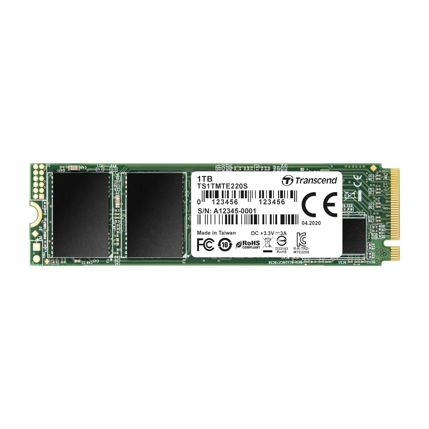 Transcend 220S M.2 NVME SSD 2280 PCIe Gen3x4 3D NAND Flash DRAM Cache | Sequential Read Speed Upto 3500 MB/s