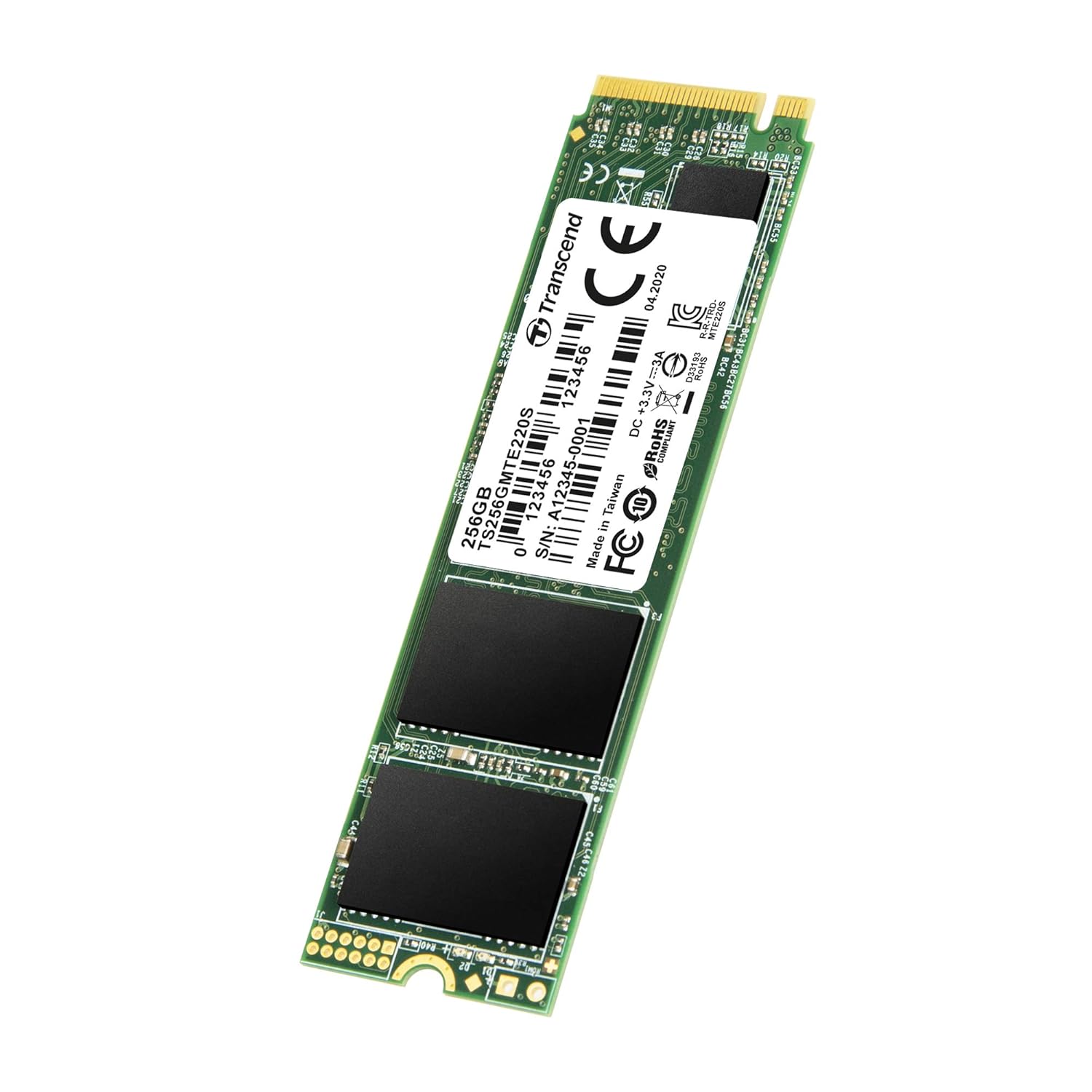 Transcend 220S M.2 NVME SSD 2280 PCIe Gen3x4 3D NAND Flash DRAM Cache | Sequential Read Speed Upto 3500 MB/s