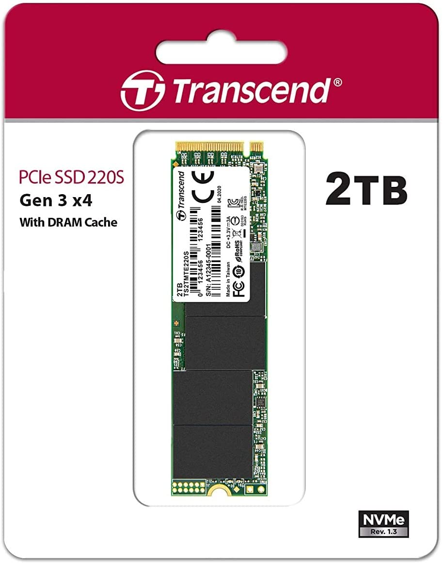 Transcend 220S M.2 NVME SSD 2280 PCIe Gen3x4 3D NAND Flash DRAM Cache | Sequential Read Speed Upto 3500 MB/s