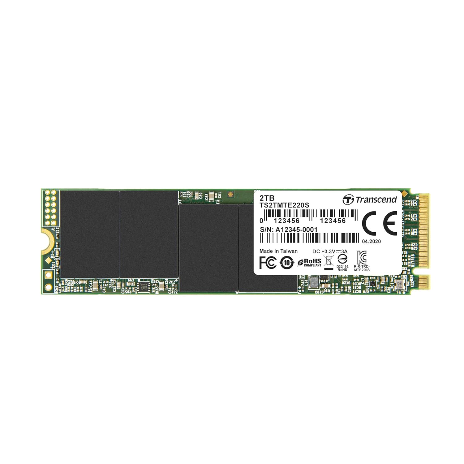 Transcend 220S M.2 NVME SSD 2280 PCIe Gen3x4 3D NAND Flash DRAM Cache | Sequential Read Speed Upto 3500 MB/s