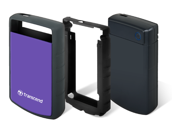 Transcend Portable Hard Drive StoreJet 25H3P 25H3B USB 3.1 Gen 1 | Excellent anti-shock protection| One touch auto backup | 1TB 2TB 4TB