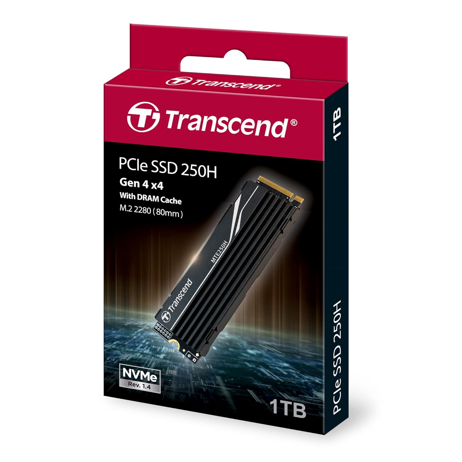 Transcend 250H M.2 NVME SSD 2280 PCIe Gen4x4 3D NAND Flash SSD | Read Speed Upto 7500 MB/s | Aluminum heatsink