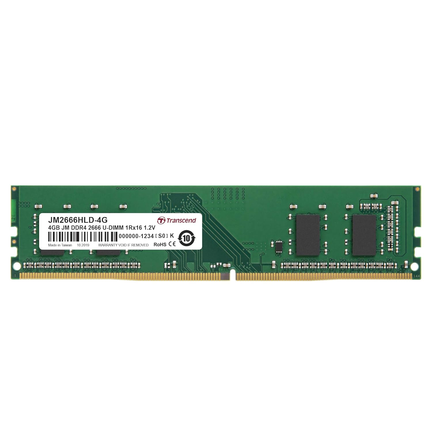 Transcend JetRam Memory DDR4 2666MHz U-DIMM Desktop RAM | 1Rx16, CL19, 1.2V | 4GB, 8GB