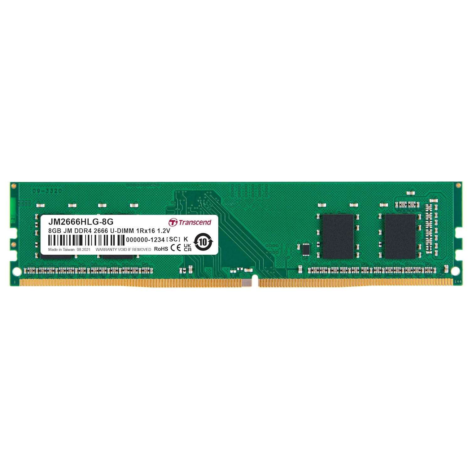 Transcend JetRam Memory DDR4 2666MHz U-DIMM Desktop RAM | 1Rx16, CL19, 1.2V | 4GB, 8GB