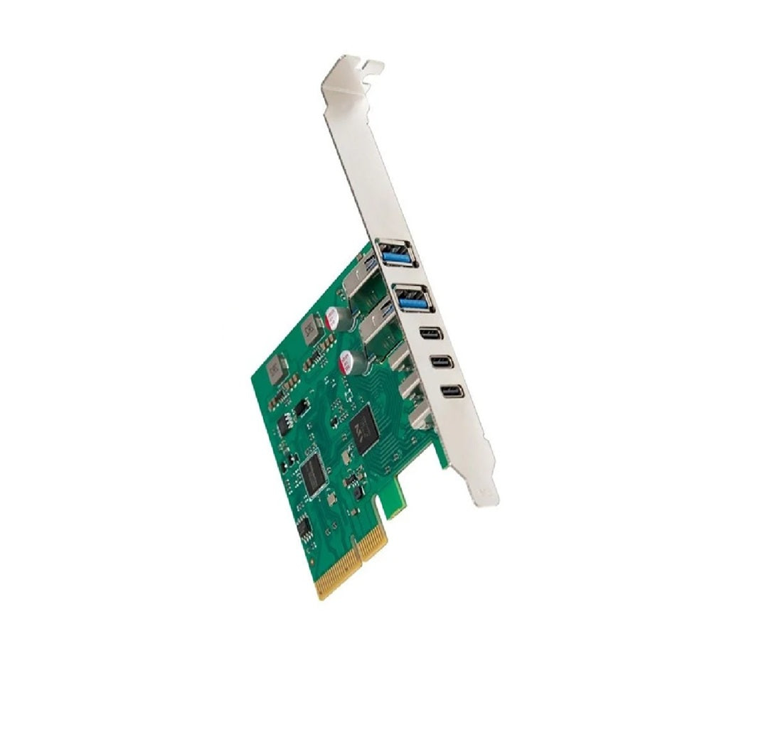 BOXNUBE PCIe USB Expansion Card, 3 x USB-C + 2 x USB-A Ports, USB 3.1 Gen 2 10Gbps, ASM3142 + VL820 Chipset, Internal PCIe Add-On Card for Desktop PC