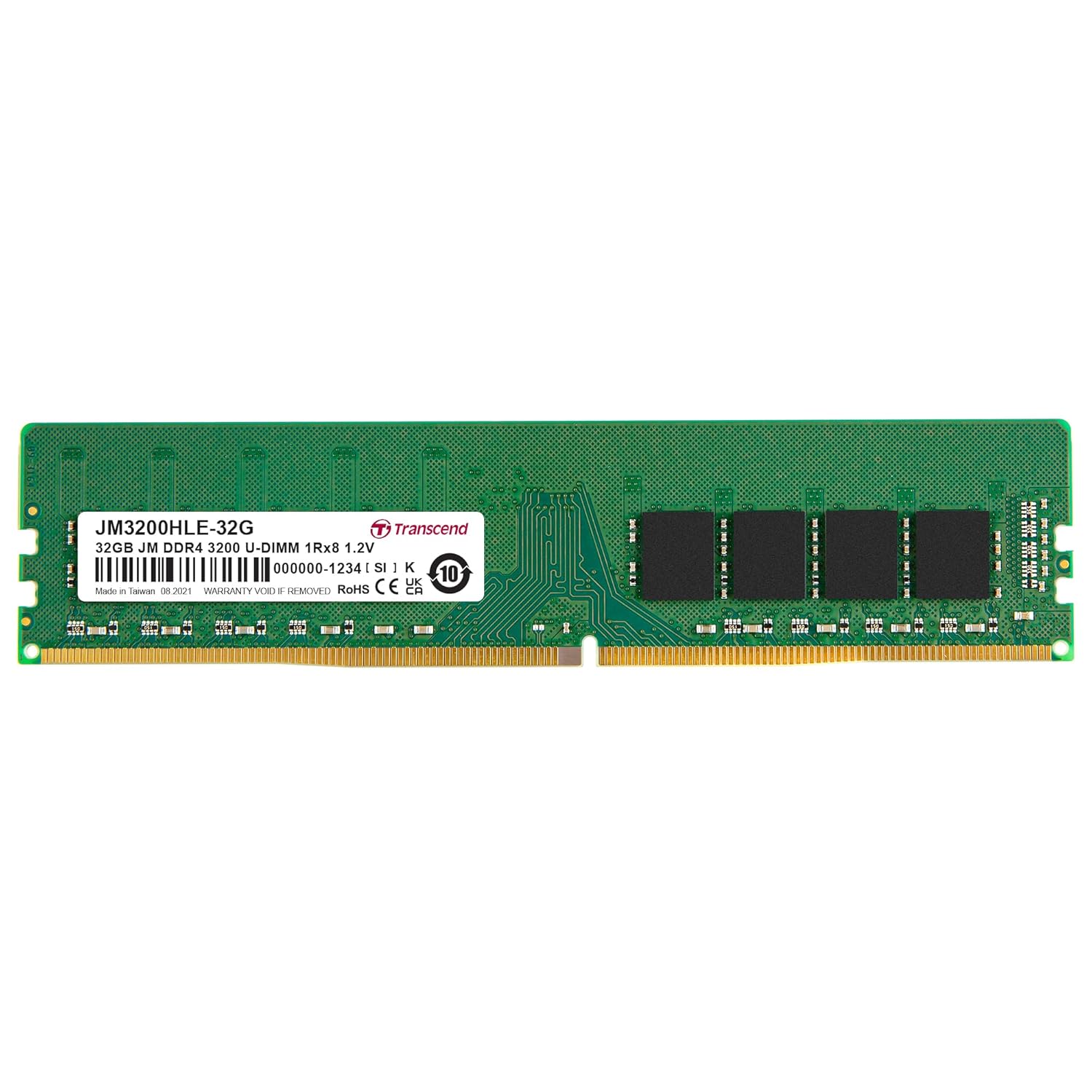 Transcend JetRam Memory DDR4 3200MHz U-DIMM Desktop RAM | 2Rx8, CL22, 1.2V | 16GB, 32GB