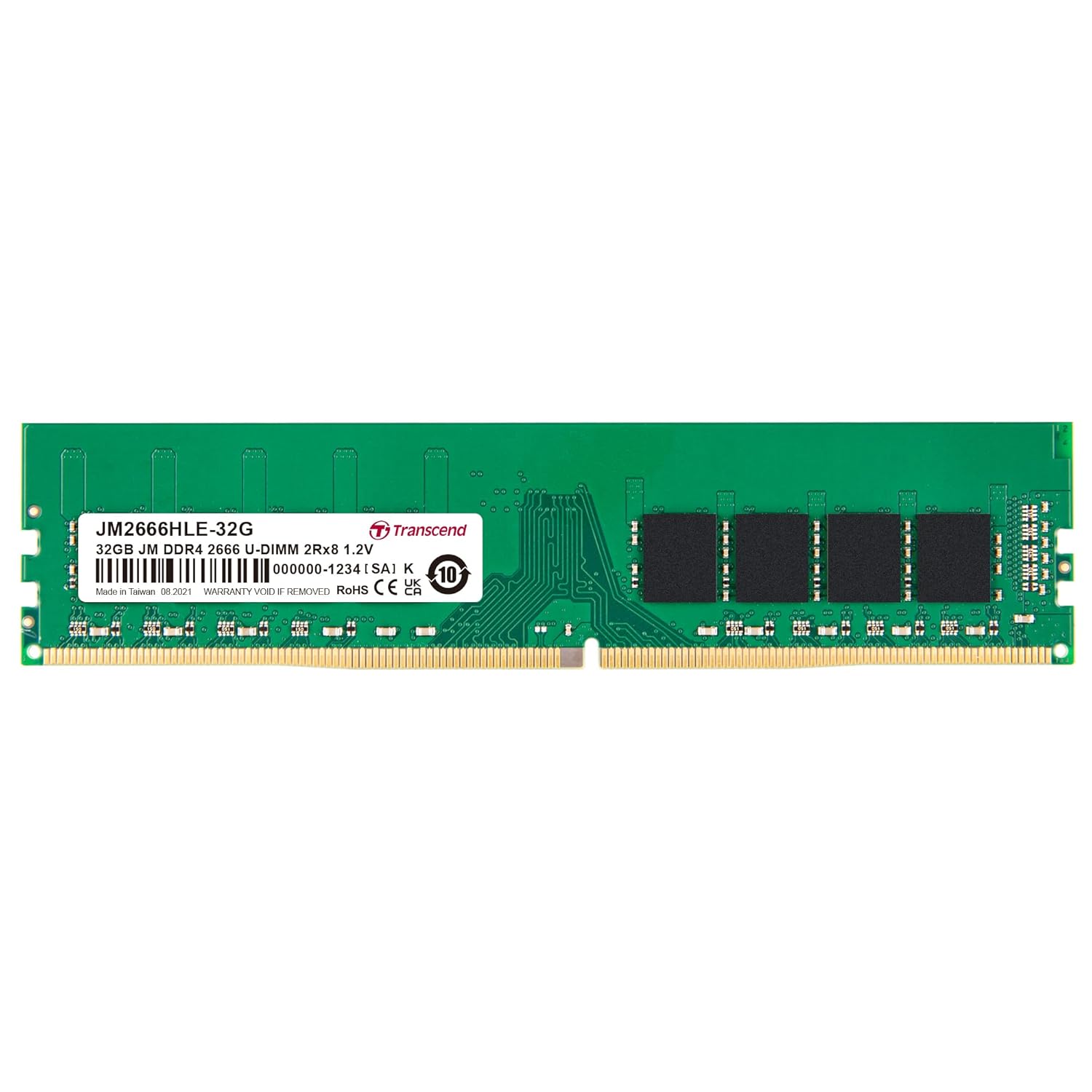 Transcend JetRam Memory DDR4 2666MHz U-DIMM Desktop RAM | 2Rx8, CL19, 1.2V | 16GB, 32GB