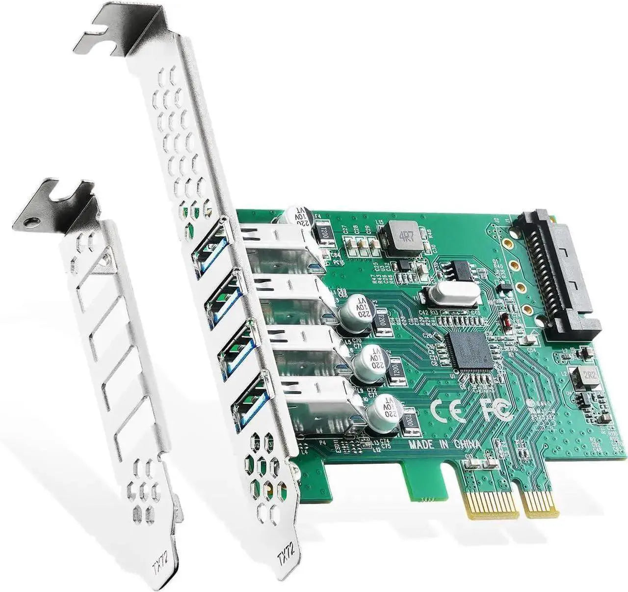 BOXNUBE PCIe USB 3.0 Card 4 Port | VIA Chipset PCI Express Expansion Card | 5Gbps High-Speed USB Add-On Card with Low Profile Bracket