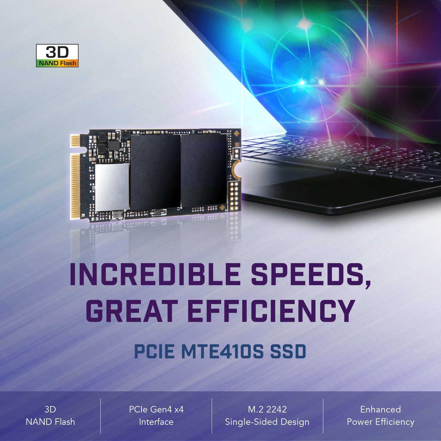 Transcend 410S M.2 2242 NVME SSD PCIe Gen4x4 SSD 3D NAND flash | Speed Upto 5000 MB/s | 256GB, 512GB, 1TB, 2TB Available