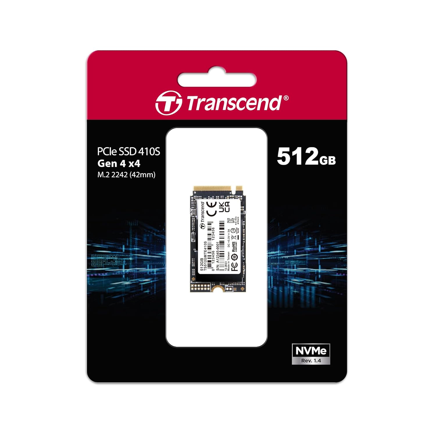 Transcend 410S 2242 NVME SSD PCIe Gen4x4 SSD 3D NAND flash Speed Upto 5000 MB/s 256GB, 512GB, 1TB, 2TB Available