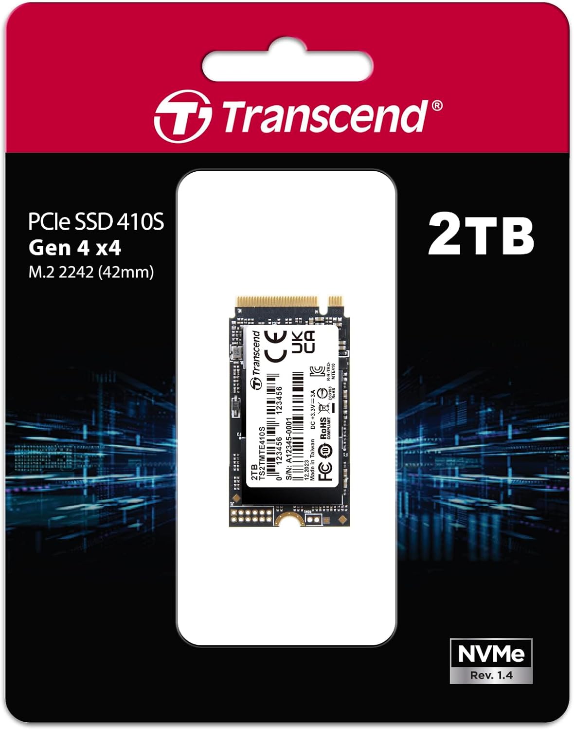 Transcend 410S M.2 2242 NVME SSD PCIe Gen4x4 SSD 3D NAND flash | Speed Upto 5000 MB/s | 256GB, 512GB, 1TB, 2TB Available