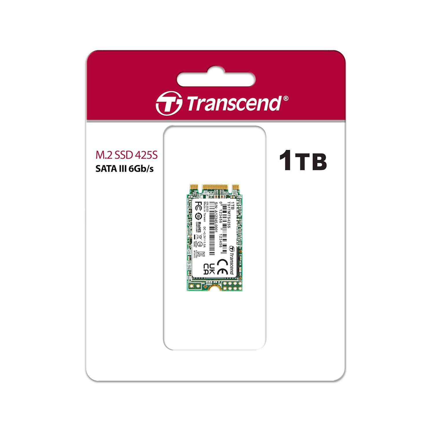 Transcend 425S M.2 2242 SATA III 6Gb/s SSD | 3D NAND flash, Up to 550MB/s Read Speed | 250GB, 500GB, 1TB, 2TB