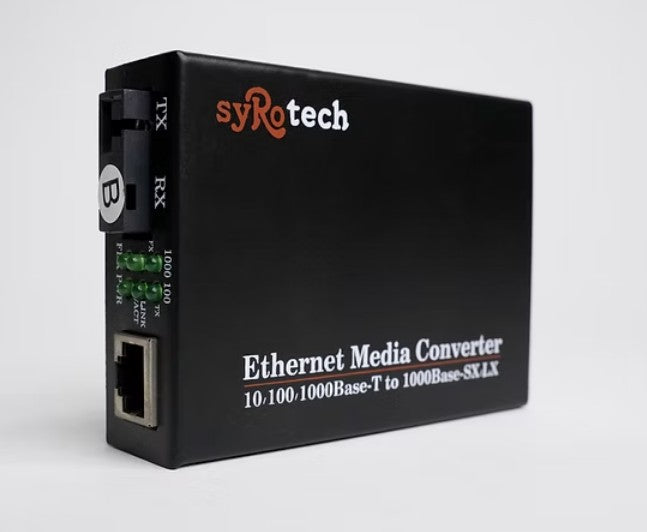 Syrotech Gigabit Media Converter Single Mode Single Fiber 10/100/1000mbps GOMC-BI3512-20, GOMC-BI5312-20 Pair