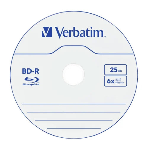 Verbatim BD-R 25GB Blu-ray Recordable 6X Speed (Pack of 10 Disc) Spindle 64293