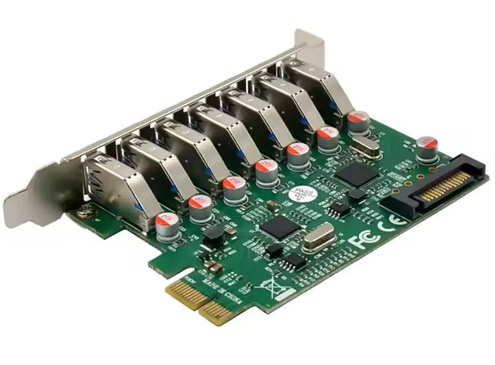 BOXNUBE PCI-E 7 Port USB-A USB 3.0 SuperSpeed 5Gbps Internal Expansion PCI Express Card PCIe x1, VL805 Chipset