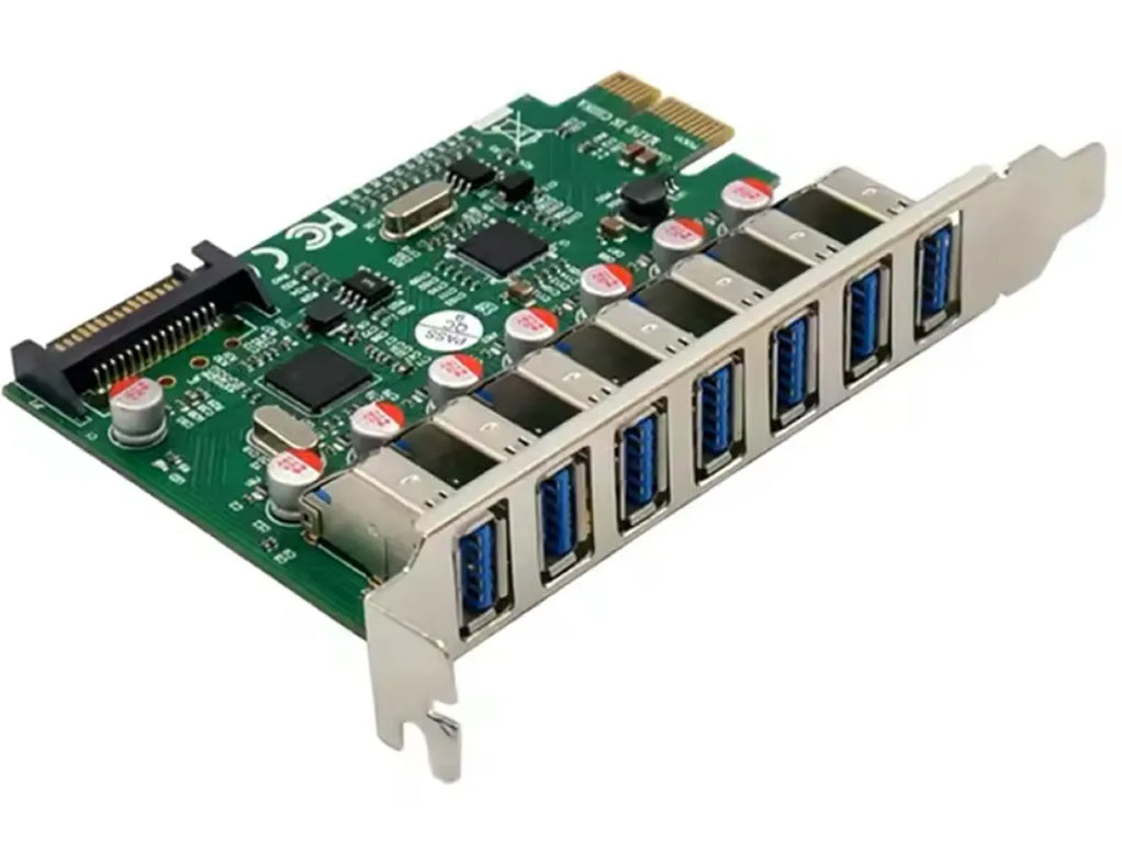 BOXNUBE PCI-E 7 Port USB-A USB 3.0 SuperSpeed 5Gbps Internal Expansion PCI Express Card PCIe x1, VL805 Chipset