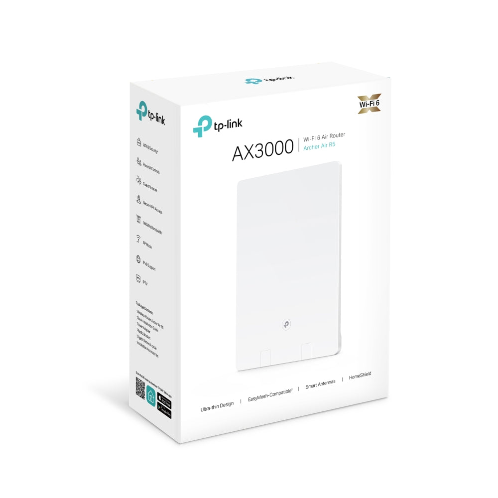 TP-Link Archer Air R5 AX3000 Dual-Band Wi-Fi 6 Air Router, Easy Mesh, AP Mode