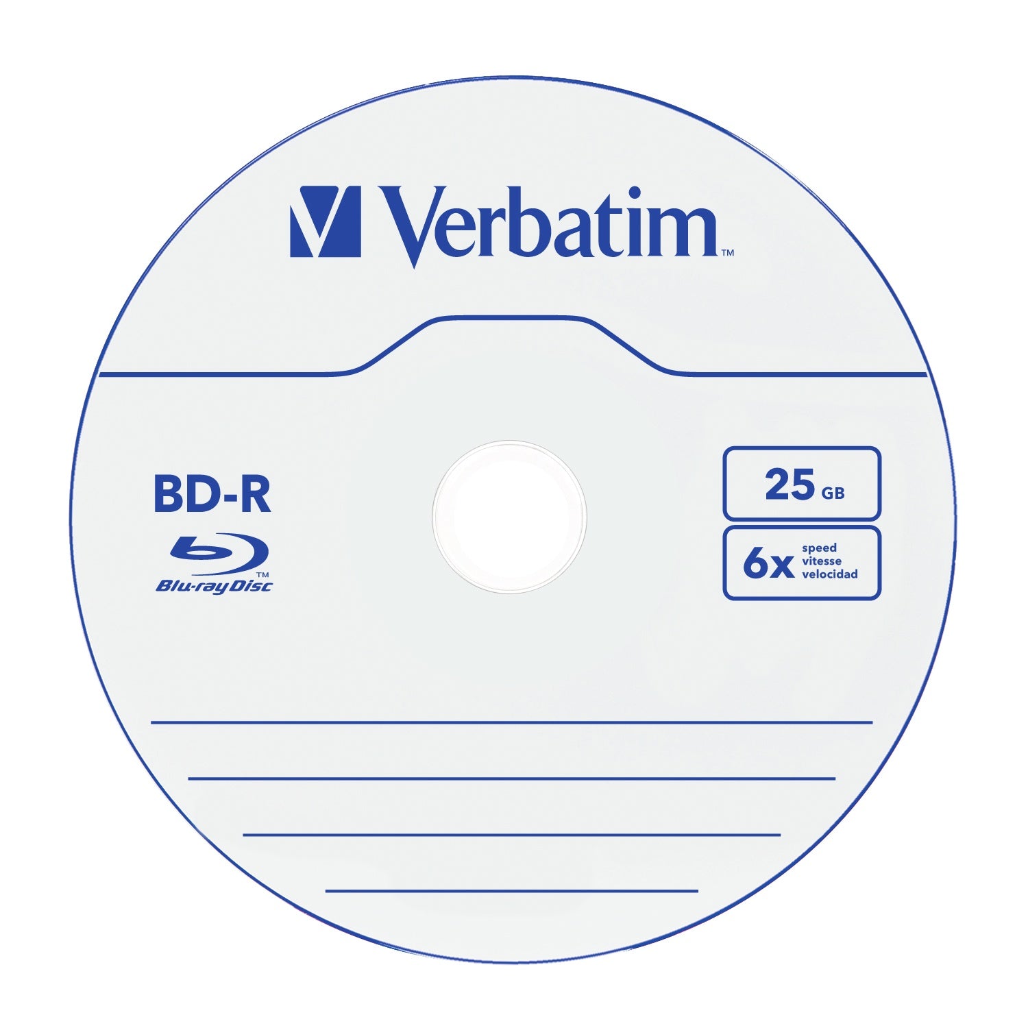 Verbatim 25GB BD-R Blank Blu-ray Disc 6x Speed Jewel Case 43836 (5 Pack)