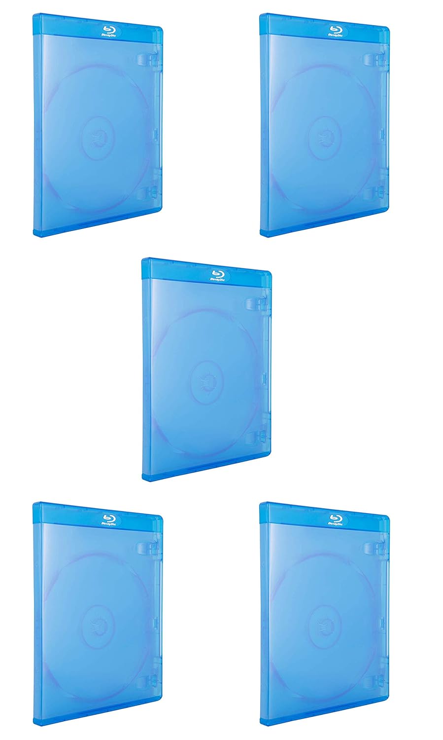 BOXNUBE PVC 11mm Blue Clear Single Disc Blu-Ray Cases with Outer Clear Sleeve & Silver Logo.