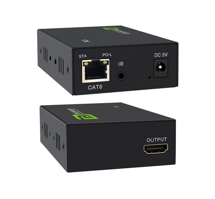 Bungees 150M HDMI Extender with IR, BN-HEX150-N, Full HD 1080p HDMI Extender over Cat6/Cat5e, IR Remote Control Support, Long Distance HDMI Extension