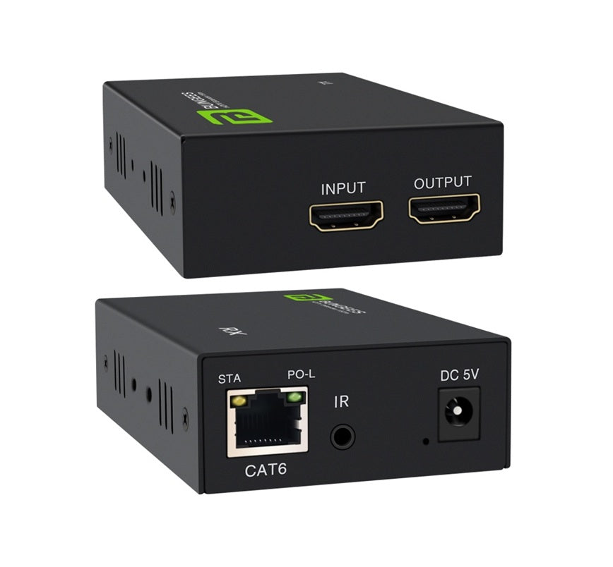 Bungees 150M HDMI Extender with IR, BN-HEX150-N, Full HD 1080p HDMI Extender over Cat6/Cat5e, IR Remote Control Support, Long Distance HDMI Extension