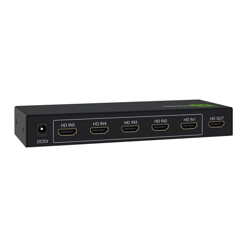 Bungees 4K HDMI Switch 5 Input 1 Output, BN-HS501 HDMI Selector, Ultra HD 4K@30Hz, 5 Port HDMI Switcher for TV, PS5, Xbox, Laptop, Set-Top Box