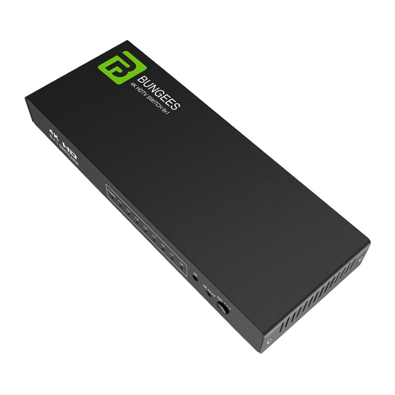 Bungees 4K HDMI Switch 8 Input 1 Output with Timer, BN-HS801 HDMI Selector, Ultra HD 4K@30Hz, 8 Port HDMI Switcher with Remote for TV, PS5, Xbox, Laptop