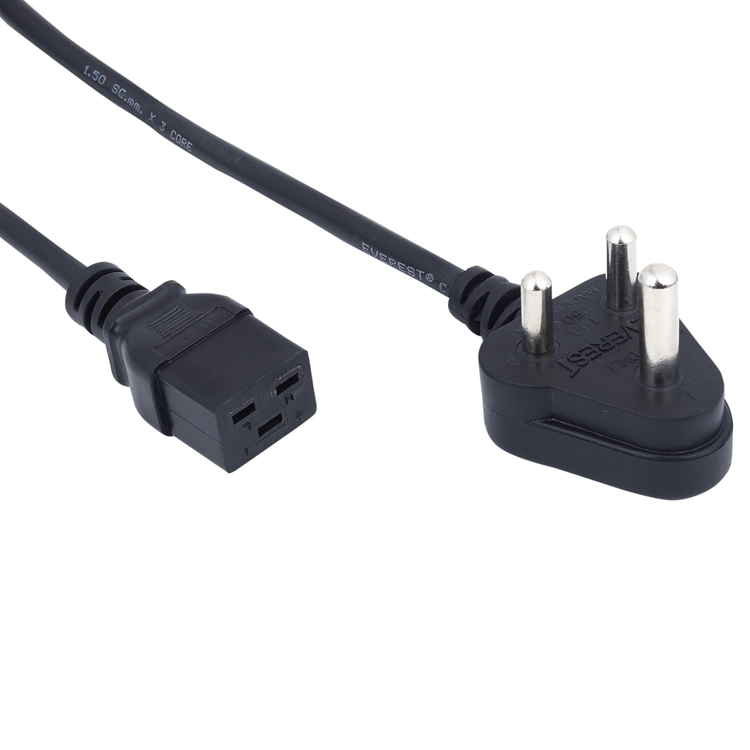 BOXNUBE 16A 250v ISI Mark Server Power Cord Heavy Duty 3 Pin Power Plug for Server, Computers BIS Approved 1.5M