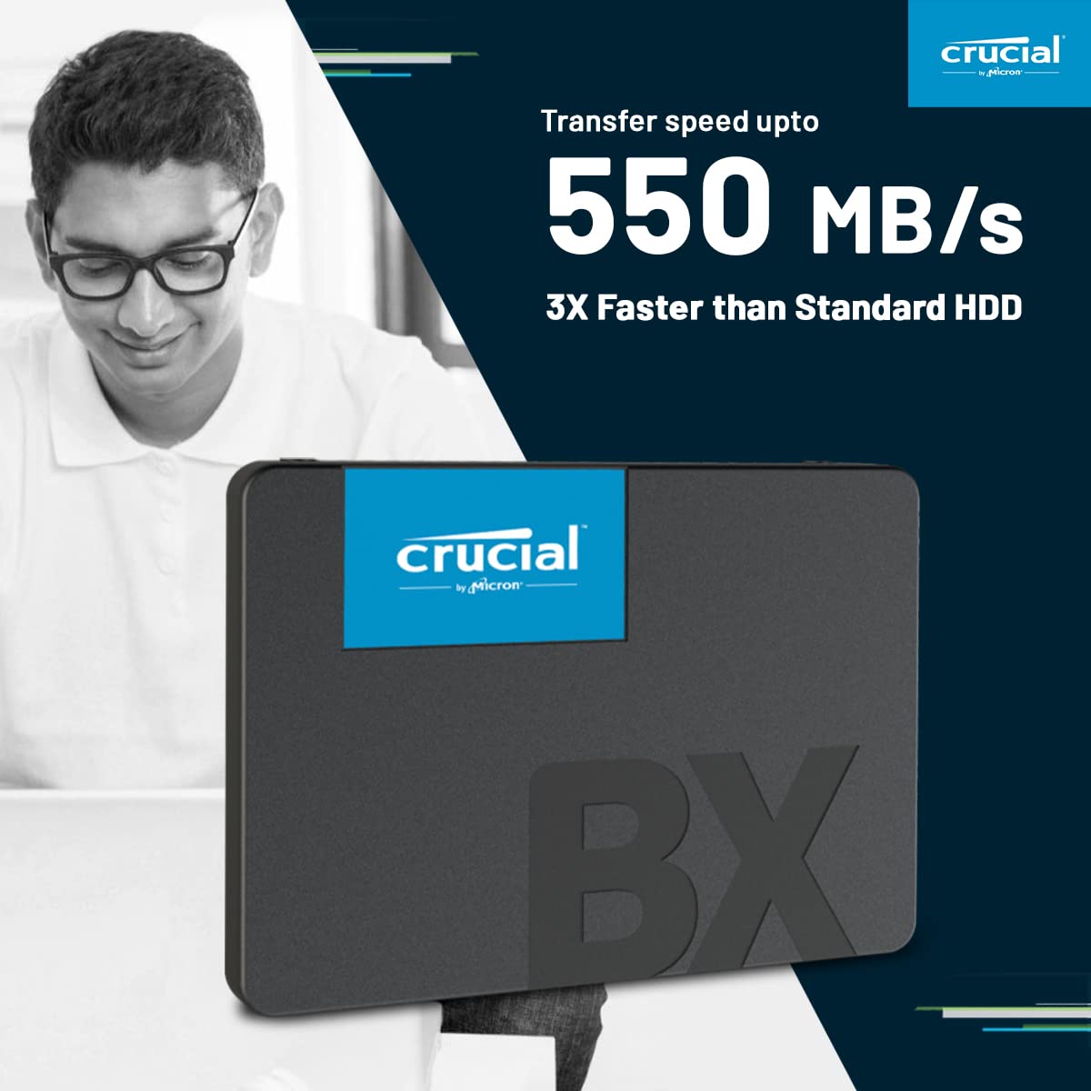 Crucial BX500 SSD 3D NAND SATA 2.5-inch Internal Solid State Drive | 240GB 500GB 1TB 2TB Capacity