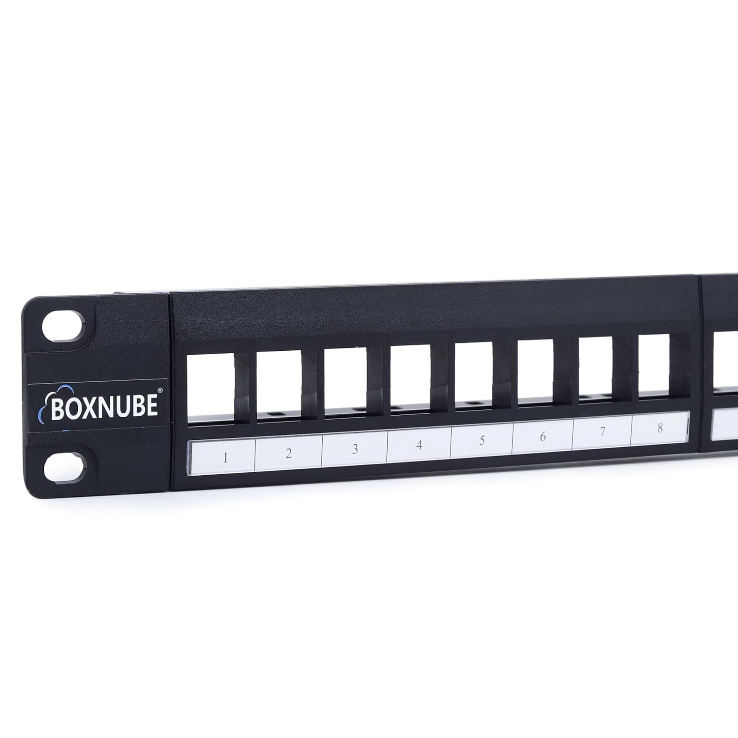 BOXNUBE Cat6 Modular Patch Panel 24-Port with RJ45 Keystone Jacks | 1U, Cable Management Bar, T568A/B Compatible, for 19