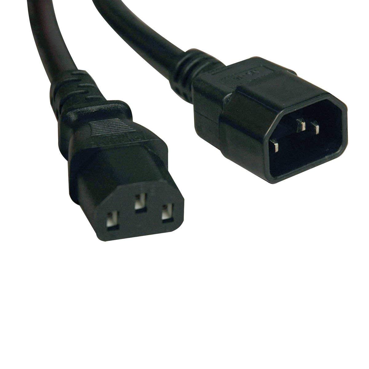 BOXNUBE C13 to C14, 10A, 250V Desktop Computer Network Hub Power Extension Cord Black (PC-C13-C14)