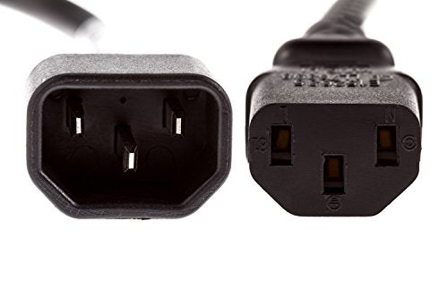 BOXNUBE C13 to C14, 10A, 250V Desktop Computer Network Hub Power Extension Cord Black (PC-C13-C14)