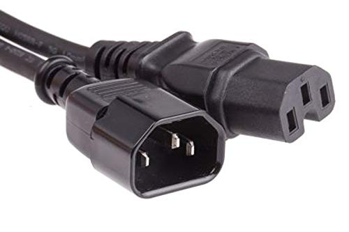 BOXNUBE C14 to C15, 10A, 250V Desktop Switch Network Hub Power Extension Cord with Cut Black (PC-C15-C14)