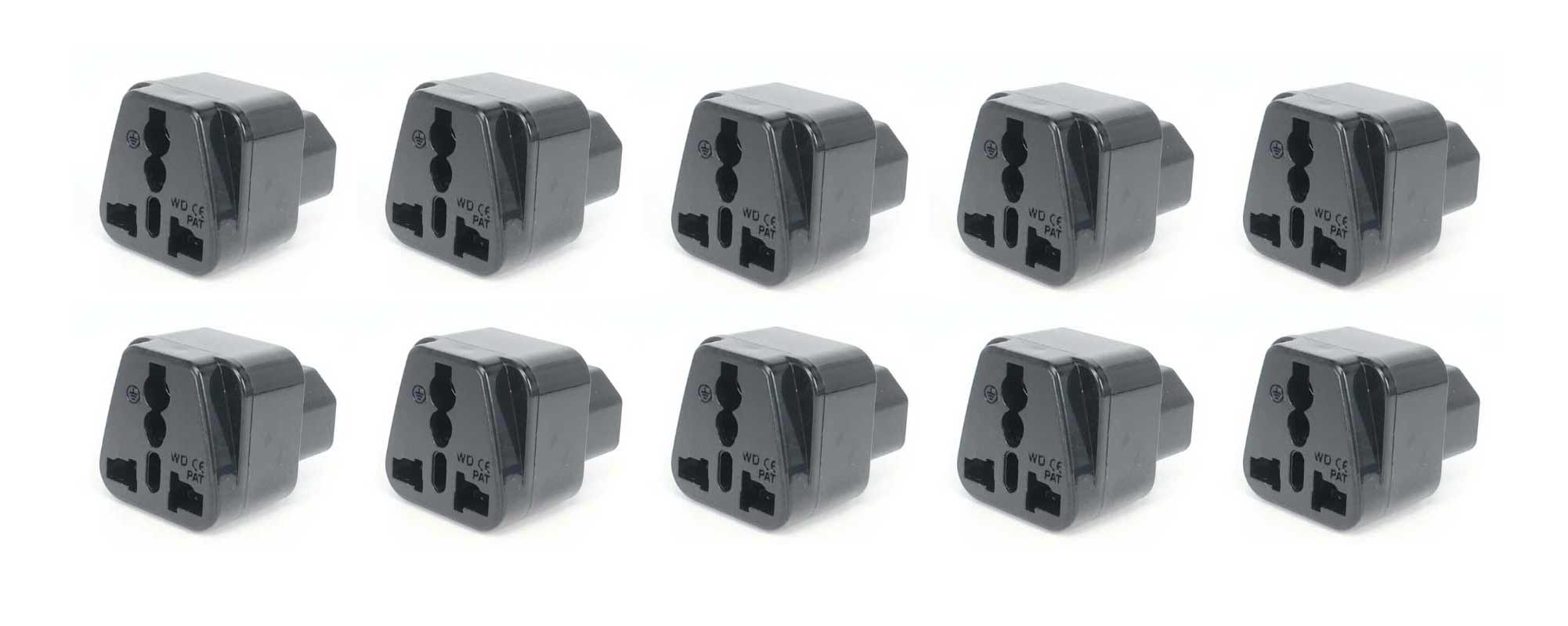 BOXNUBE IEC C14 to Universal 3-Pin Power Plug Adapter | C14 Male to Indian/EU/US Socket Converter for PC, Computer, Server, UPS, Monitor