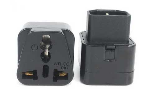 BOXNUBE IEC C14 to Universal 3-Pin Power Plug Adapter | C14 Male to Indian/EU/US Socket Converter for PC, Computer, Server, UPS, Monitor