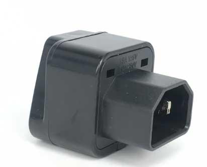 BOXNUBE IEC C14 to Universal 3-Pin Power Plug Adapter | C14 Male to Indian/EU/US Socket Converter for PC, Computer, Server, UPS, Monitor