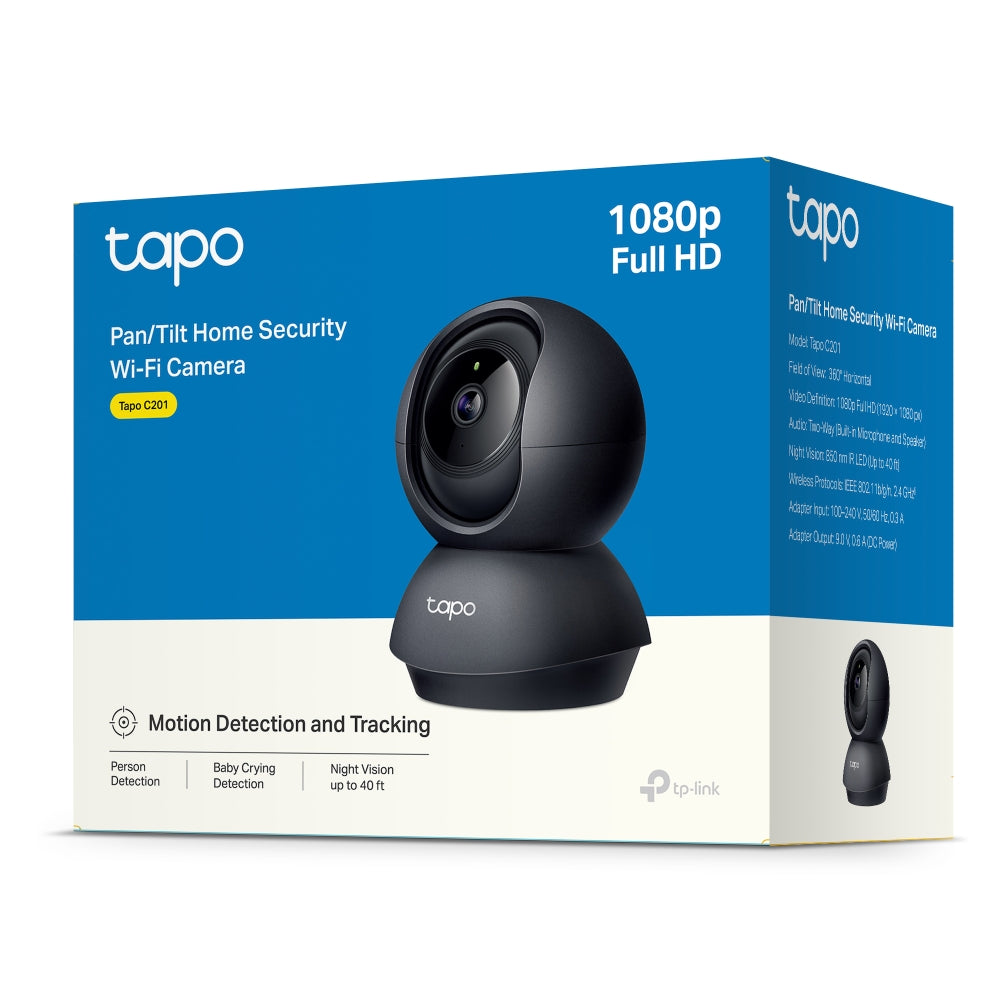 TP-Link Tapo C201 Full HD 1080p Pan/Tilt Home Security Wi-Fi Camera CCTV | Two-Way Audio, Night Vision, Motion Detection