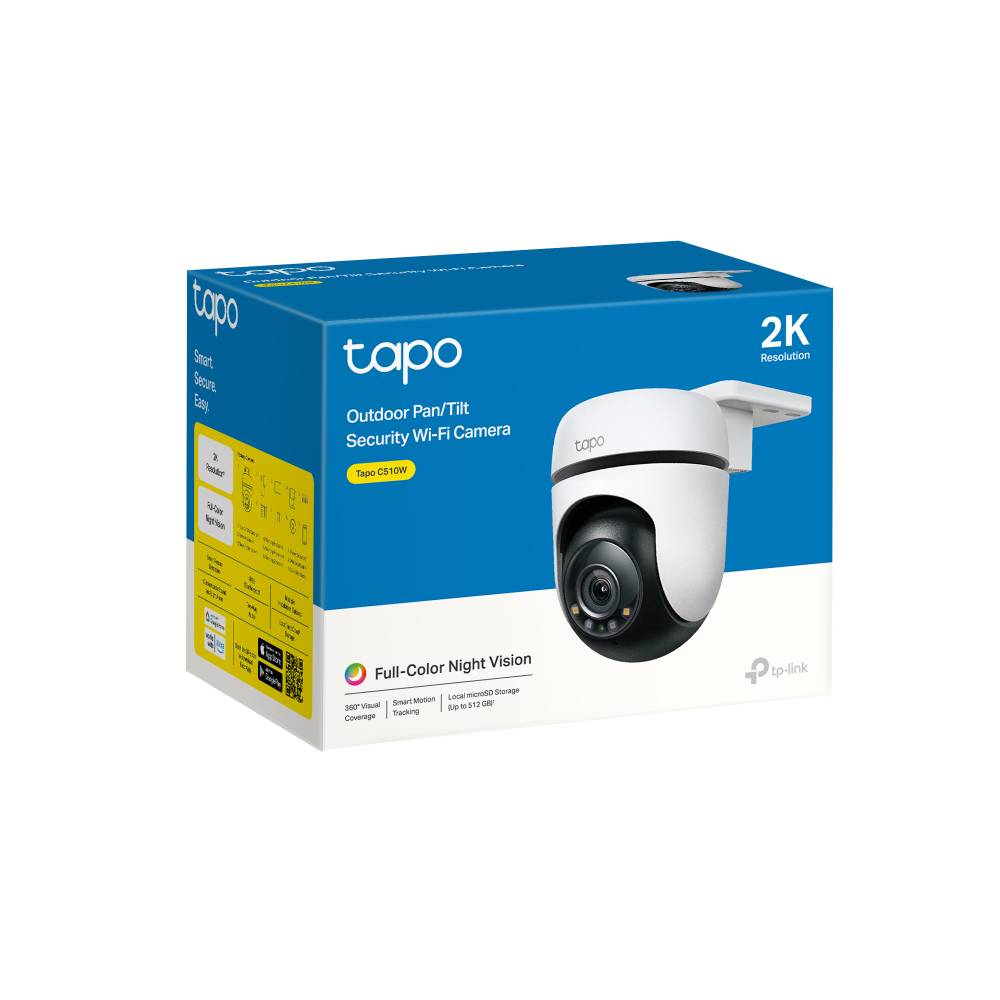 TP-Link Tapo C510W 2K Outdoor Pan/Tilt Security WiFi CCTV Camera | 2-Way Audio | Full-Color Night Vision | Smart Motion Tracking