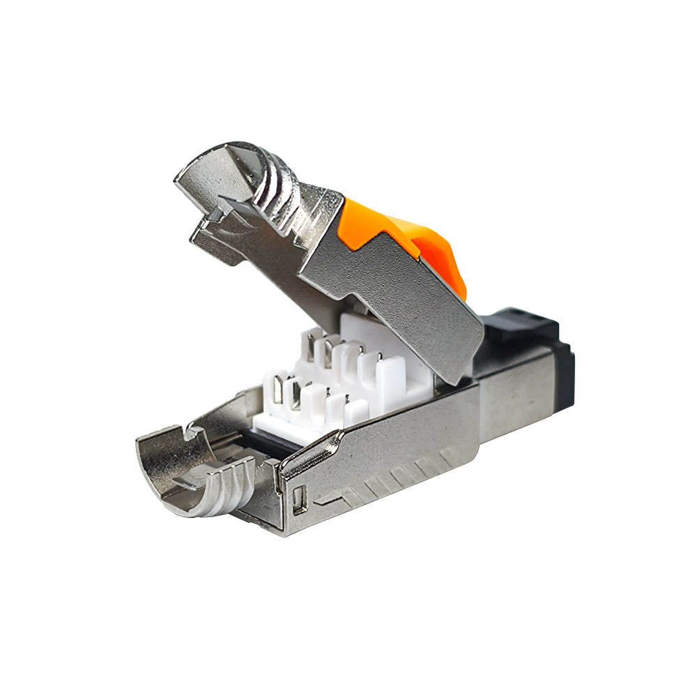 BOXNUBE CAT8 Field Termination RJ45 Connector Plug | Tool-Free Shielded Metal | 40Gbps High-Speed LAN Connector for Cat8/Cat7/Cat6A Cables