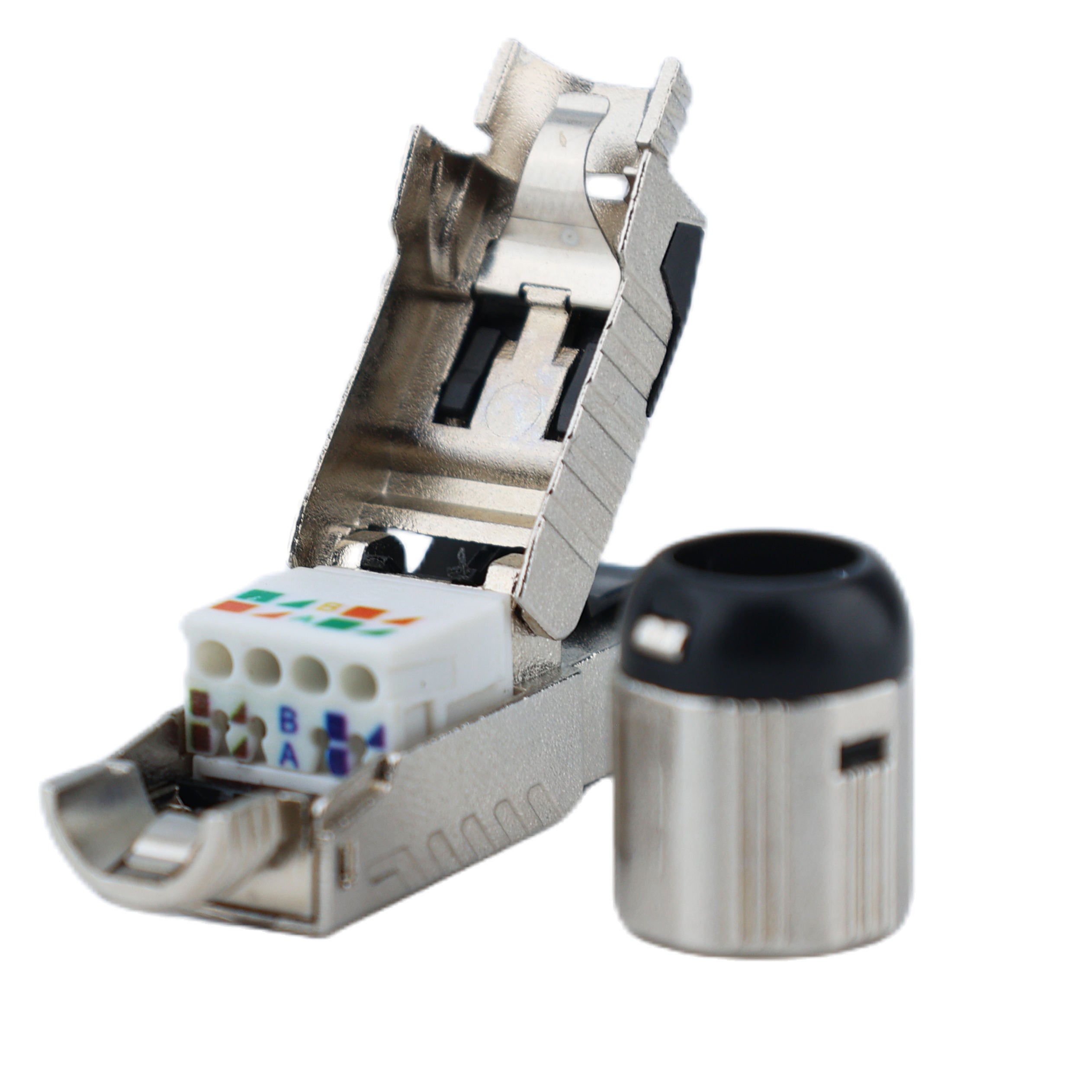 BOXNUBE CAT8 Field Termination RJ45 Connector Plug | Tool-Free Shielded Metal | 40Gbps High-Speed LAN Connector for Cat8/Cat7/Cat6A Cables