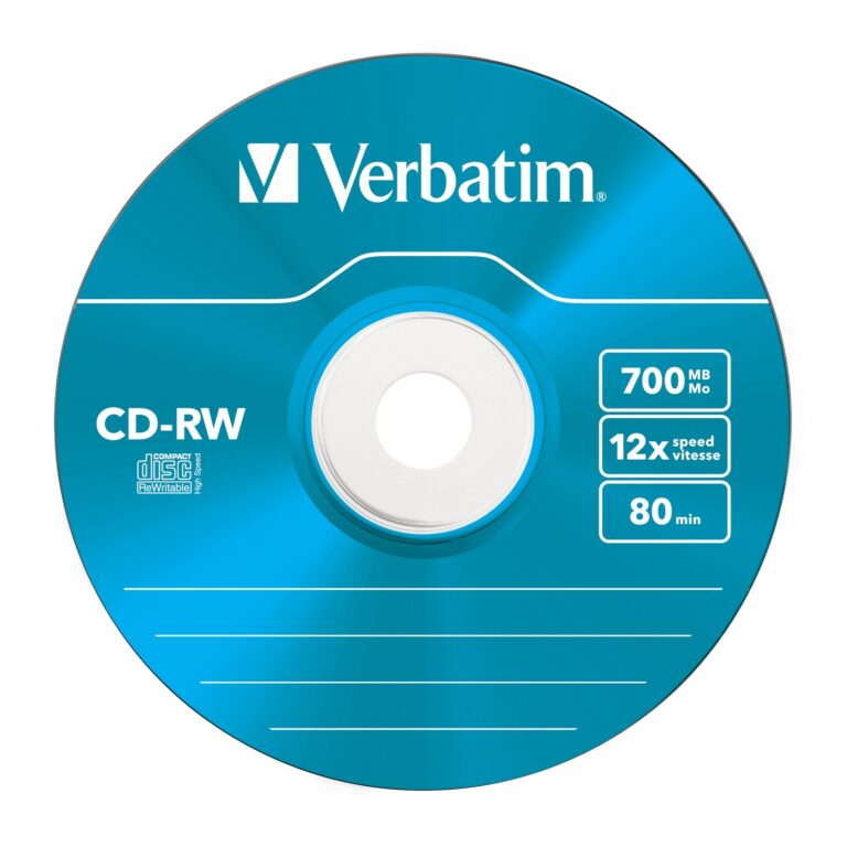 Verbatim CD-RW 700MB Compact Rewritable Disc 43167 Colorful Surface | Slim Case | Pack of 5