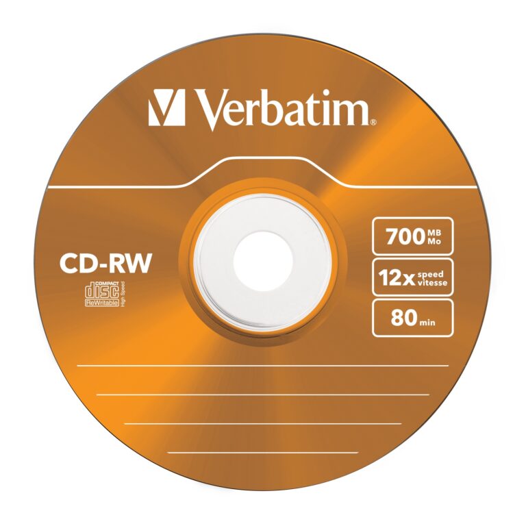 Verbatim CD-RW 700MB Compact Rewritable Disc 43167 Colorful Surface | Slim Case | Pack of 5